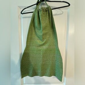 Green halter, open back dress. Size XL.